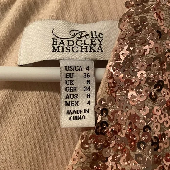 Belle Badgley Mischka Rose Gold Sequin Gown - Picture 9 of 11